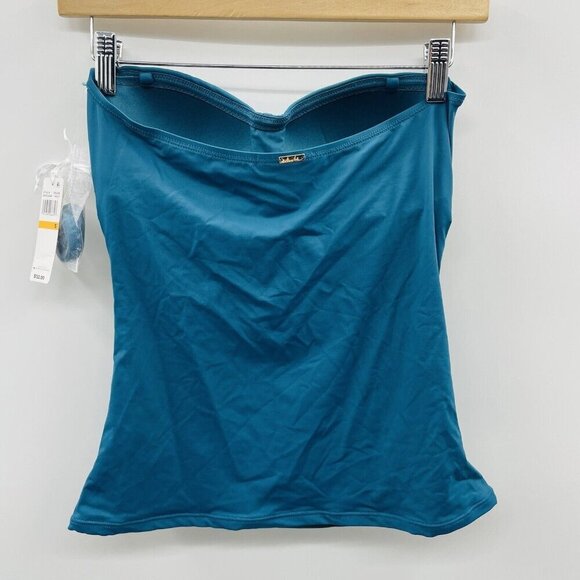 Anne Cole Womens Size Small Twist-Front Ruched Tankini Top in Deep Sea Blue 377 - Picture 5 of 8